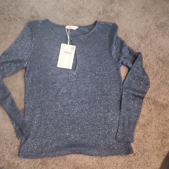 Springfield Blue Sparkle Long Sleeve Top - Picture 1 of 6